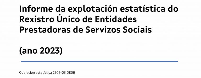 Informe da explotación estatística do Rexistro Único de Entidades Prestadoras de Servizos Sociais (ano 2023). código IGE 2506-03-OE06